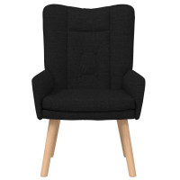Produktbild för fåtölj Svart 63 x 67 x 94 cm Tyg och plywood