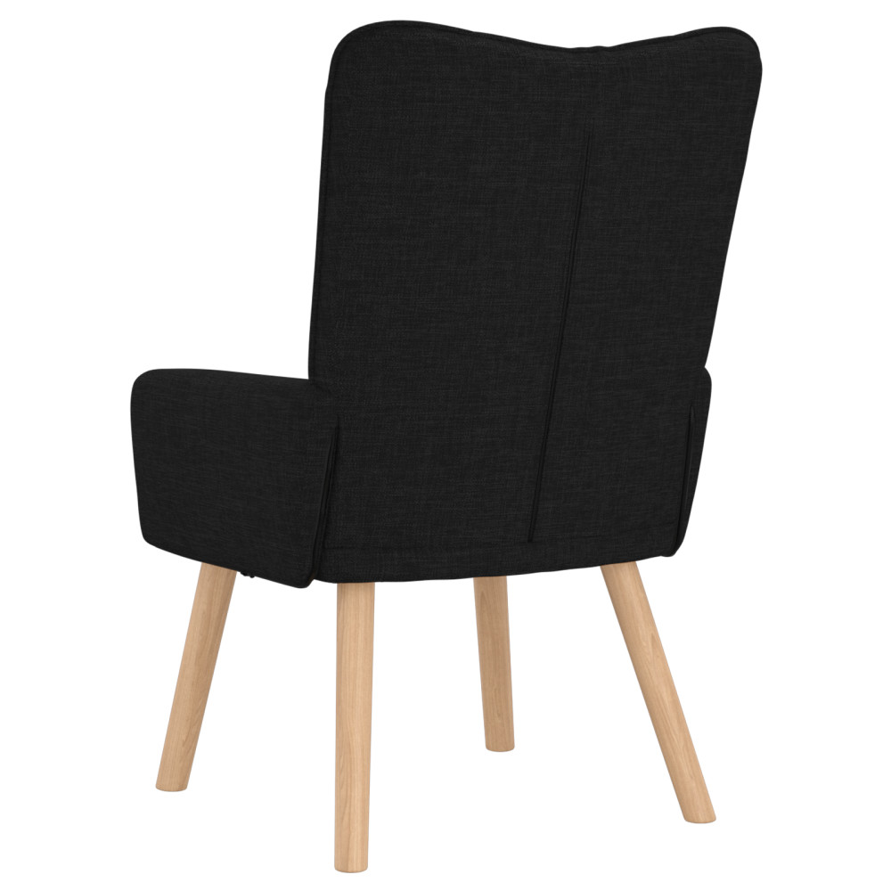 Produktbild för fåtölj Svart 63 x 67 x 94 cm Tyg och plywood
