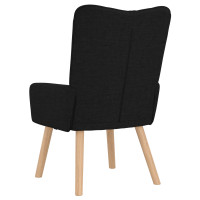 Produktbild för fåtölj Svart 63 x 67 x 94 cm Tyg och plywood