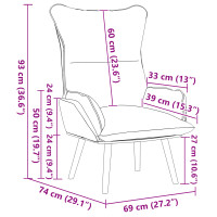 Produktbild för fåtölj Svart 69 x 74 x 93 cm Konstläder
