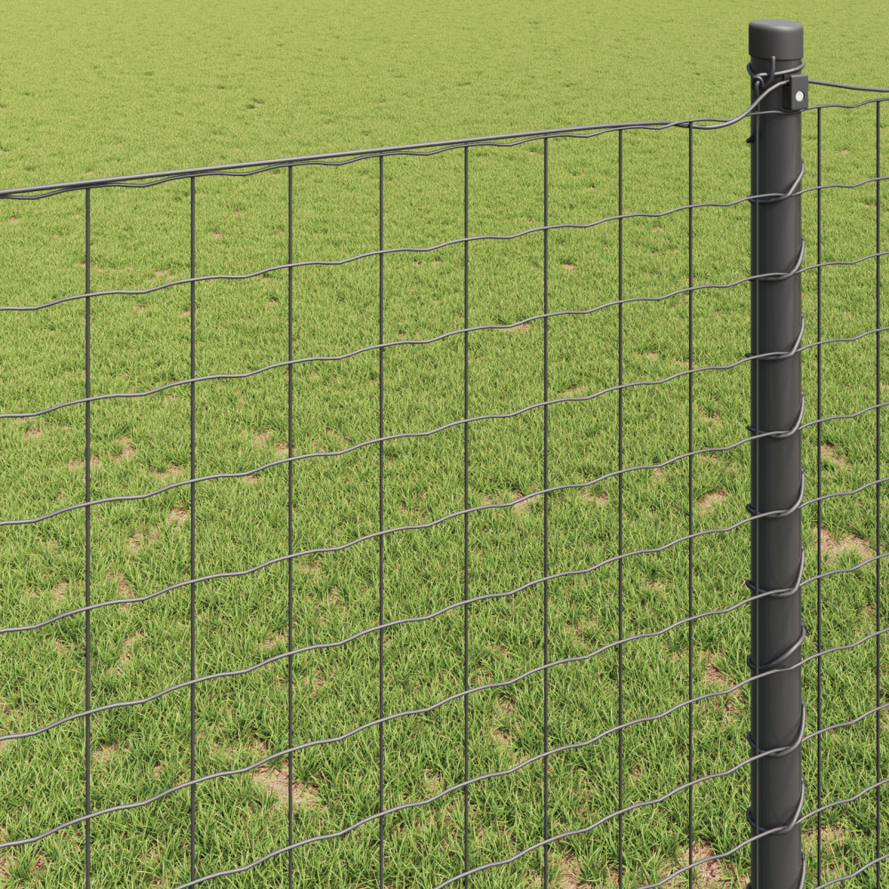 Produktbild för Eurogärdsel Grå 0,6 x 50 m PVC-belagt järn