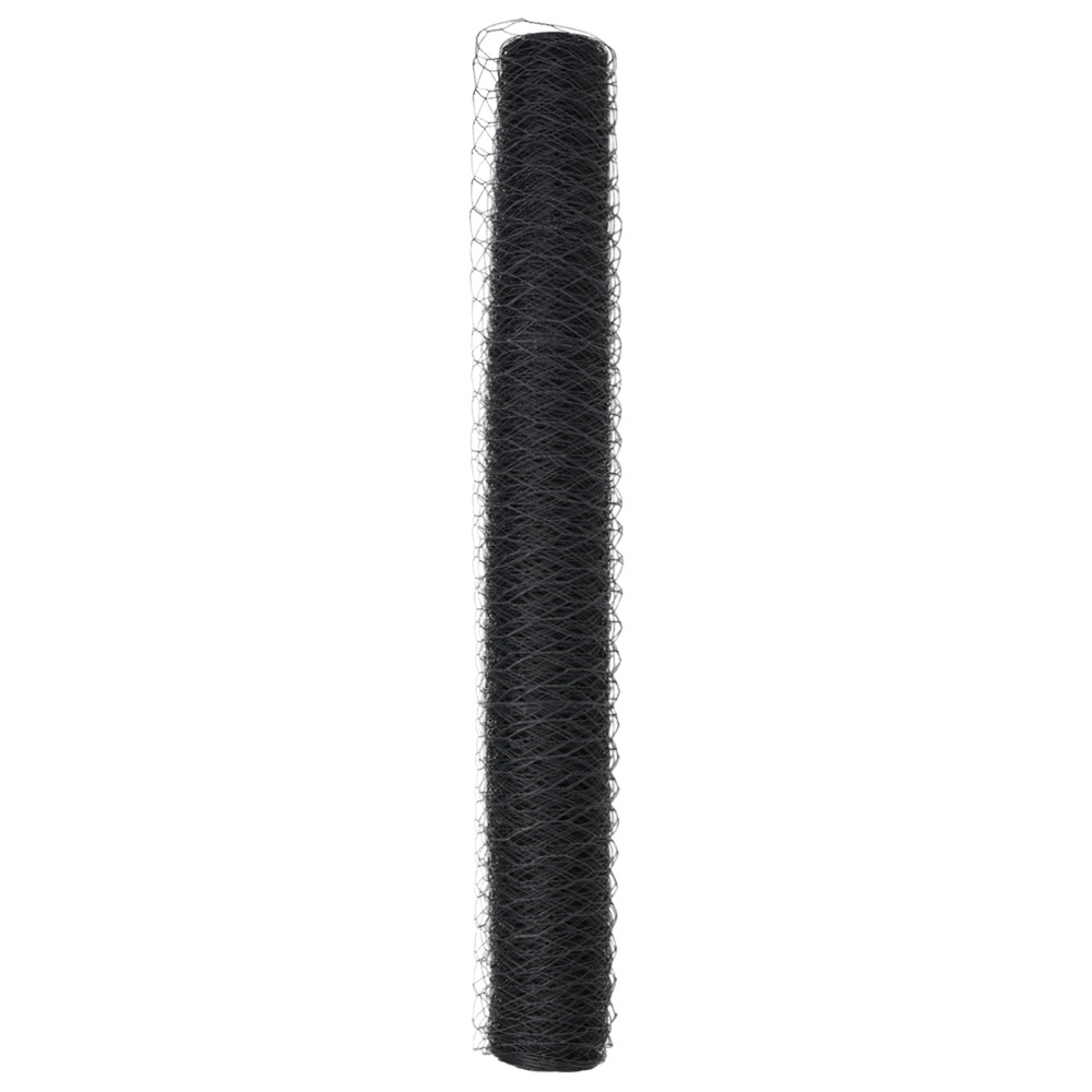 Produktbild för Hexagonstängsel Grå 1,4 x 50 m PVC