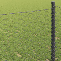 Produktbild för Hexagonstängsel Grå 1,5 x 50 m PVC