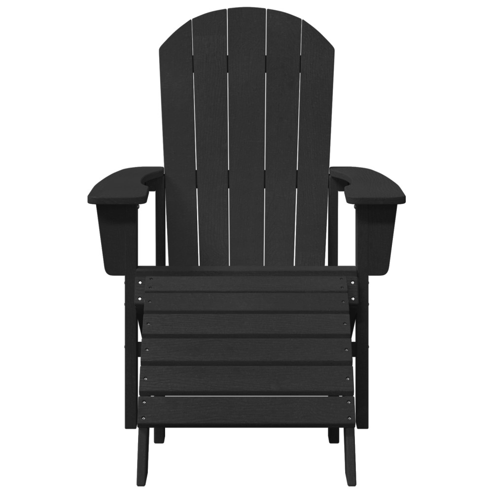 Produktbild för Adirondackstol Svart 82 x 74 x 92 cm HDPE
