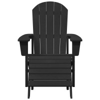 Produktbild för Adirondackstol Svart 82 x 74 x 92 cm HDPE