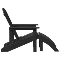 Produktbild för Adirondackstol Svart 82 x 74 x 92 cm HDPE