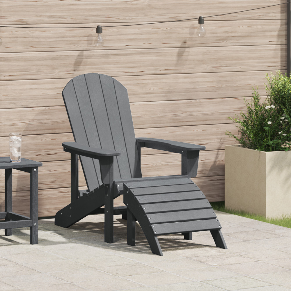 Produktbild för Adirondackstol Ljusgrå 82 x 74 x 92 cm HDPE