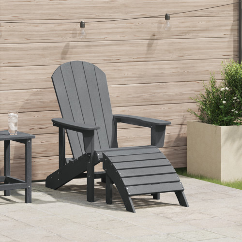 vidaXL Adirondackstol Ljusgrå 82 x 74 x 92 cm HDPE