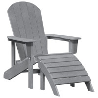 Produktbild för Adirondackstol Ljusgrå 82 x 74 x 92 cm HDPE