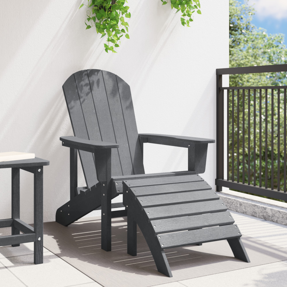 Produktbild för Adirondackstol Ljusgrå 82 x 74 x 92 cm HDPE