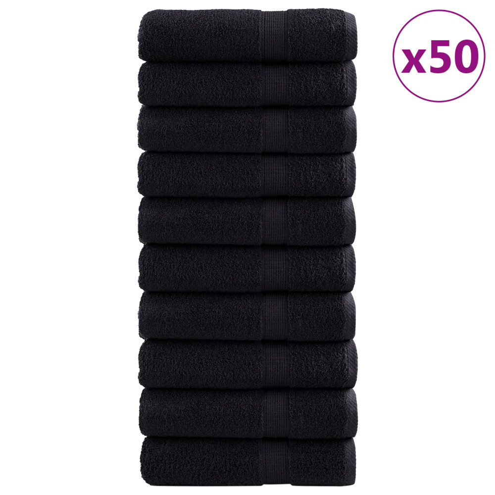 Produktbild för Gästhandduk SOLUND 50 st Svart 50 x 100 cm 550 gsm