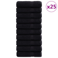 Produktbild för Gästhandduk SOLUND 25 pcs Svart 70 x 140 cm 550 gsm