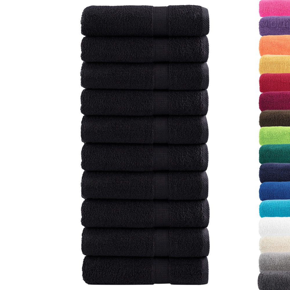 Produktbild för Gästhandduk SOLUND 25 pcs Svart 70 x 140 cm 550 gsm