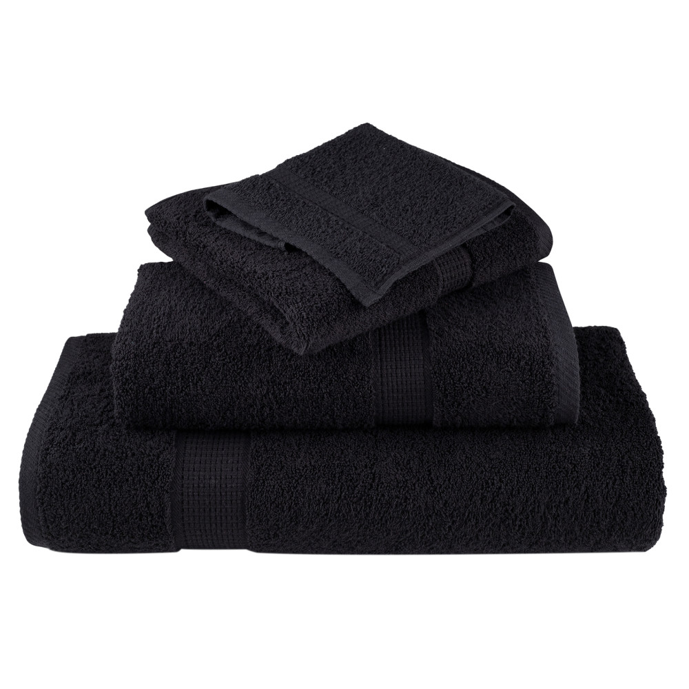 Produktbild för Gästhandduk SOLUND 25 pcs Svart 70 x 140 cm 550 gsm