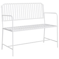Produktbild för Trädgårdsbänk Enkel Vit 103,5 x 51,5 x 90 cm Stål