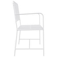 Produktbild för Trädgårdsbänk Enkel Vit 103,5 x 51,5 x 90 cm Stål