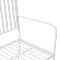 Produktbild för Trädgårdsbänk Enkel Vit 103,5 x 51,5 x 90 cm Stål
