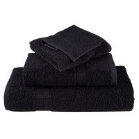 Produktbild för Gästhandduk SOLUND 25 pcs Svart 80 x 200 cm 550 gsm
