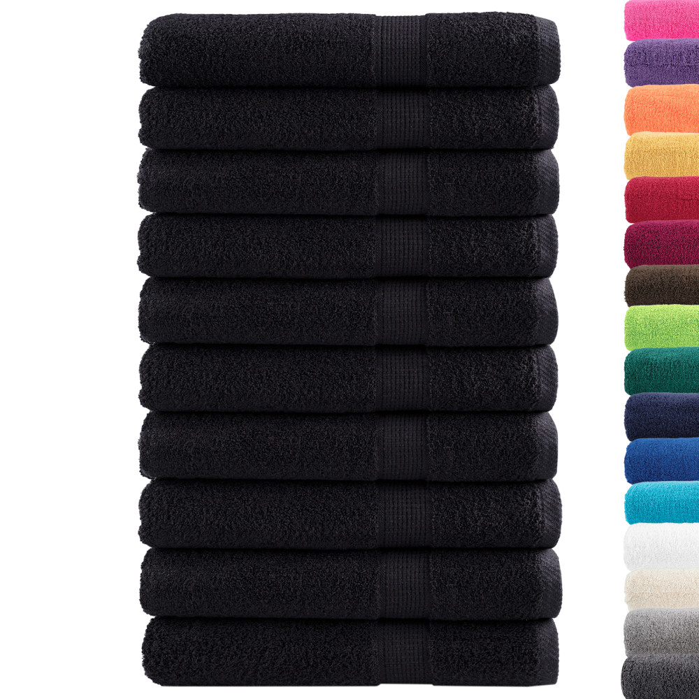 Produktbild för Gästhandduk SOLUND 25 pcs Svart 100 x 200 cm 550 gsm