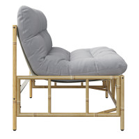 Produktbild för Utomhussittplatser med kudde Ljusgrå 110 x 74,5 x 71 cm Stål