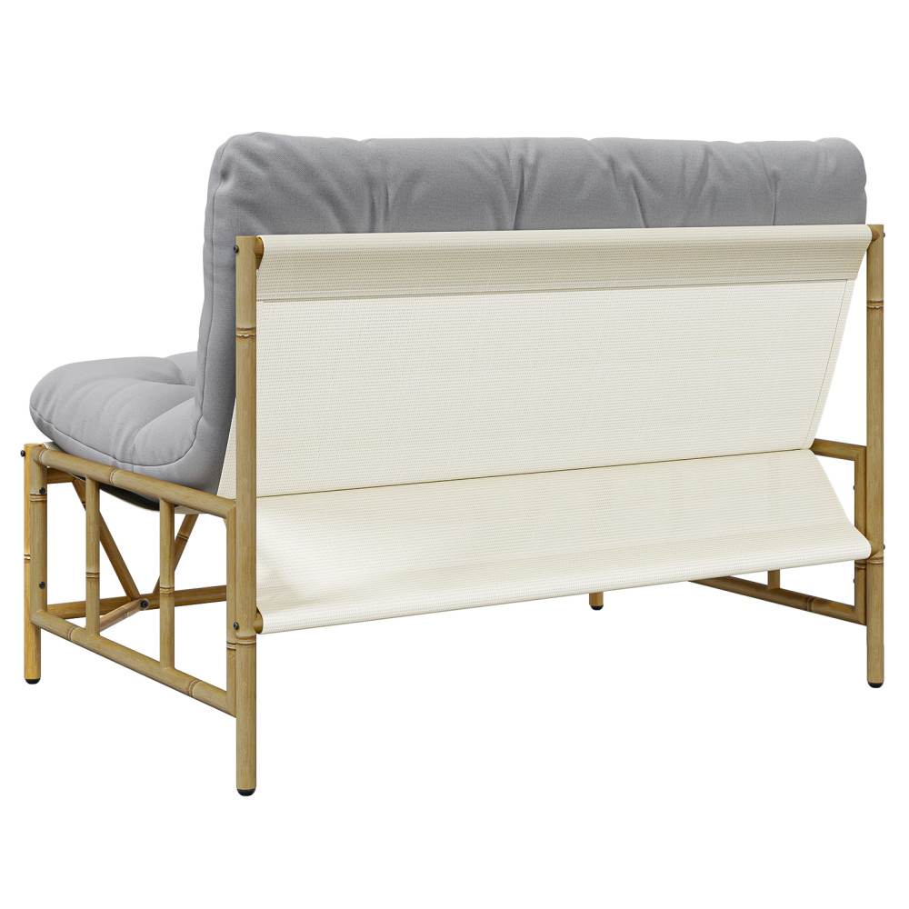 Produktbild för Utomhussittplatser med kudde Ljusgrå 110 x 74,5 x 71 cm Stål