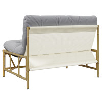 Produktbild för Utomhussittplatser med kudde Ljusgrå 110 x 74,5 x 71 cm Stål