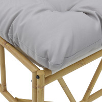 Produktbild för Utomhussittplatser med kudde Ljusgrå 110 x 74,5 x 71 cm Stål