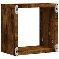 Produktbild för Vägg hyllor 4 pcs Rökt ek 26 x 15 x 26 cm Konstruerat trä