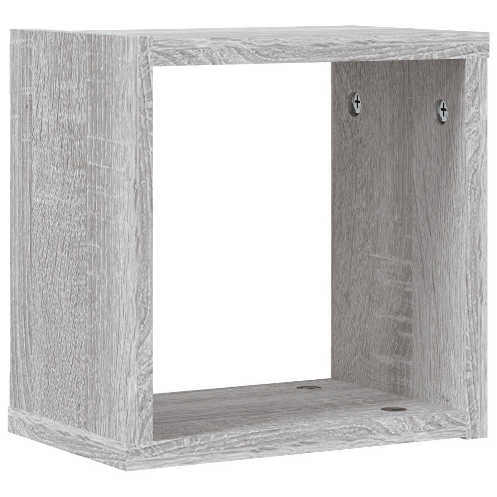 Produktbild för Vägg hyllor 2 pcs Grå Sonoma 26 x 15 x 26 cm Konstruerat trä