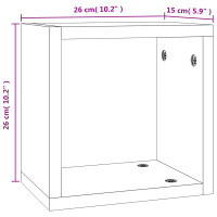 Produktbild för Vägg hyllor 2 pcs Grå Sonoma 26 x 15 x 26 cm Konstruerat trä