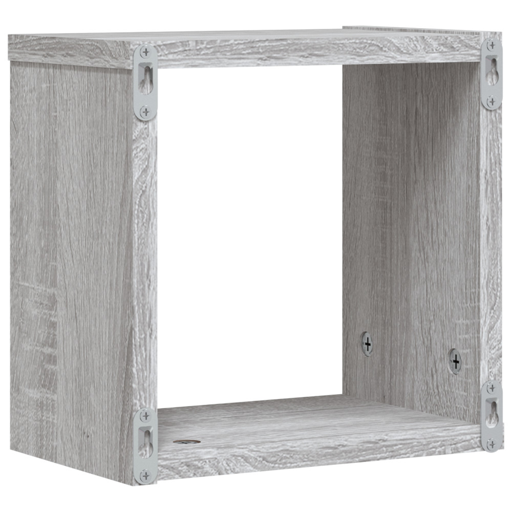Produktbild för Vägg hyllor 4 pcs Grå Sonoma 26 x 15 x 26 cm Konstruerat trä