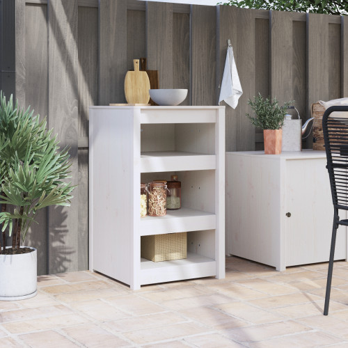 vidaXL Köksskåp MEPPEL Vit 55 x 55 x 92 cm Massiv furu