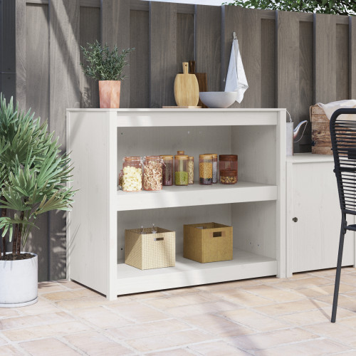 vidaXL Köksskåp med hylla MEPPEL Vit 106 x 55 x 92 cm Massiv furu