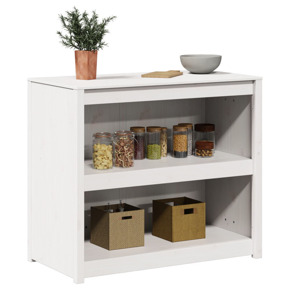 Produktbild för Köksskåp med hylla MEPPEL Vit 106 x 55 x 92 cm Massiv furu