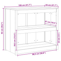 Produktbild för Köksskåp med hylla MEPPEL Vit 106 x 55 x 92 cm Massiv furu