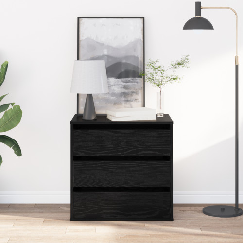 vidaXL Lådans skåp med låda Svart 61 x 41 x 58 cm Konstruerat trä
