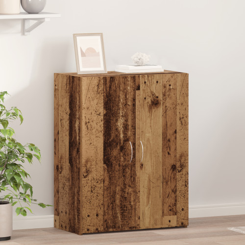 vidaXL Kontorsskåp med dörr Svart Ek 70 x 32 x 77.5 cm Konstruerat trä
