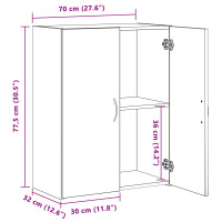 Produktbild för Kontorsskåp Gammalt trä 70 x 32 x 77.5 cm Konstruerat trä