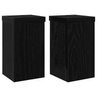 Produktbild för Växtställ 2 pcs Svart Ek 10 x 10 x 18 cm Konstruerat trä