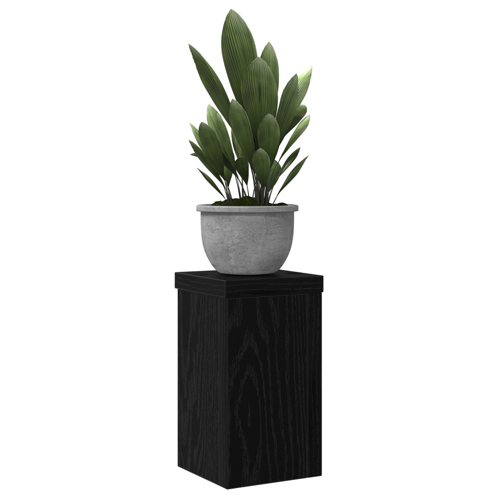 Produktbild för Växtställ 2 pcs Svart Ek 10 x 10 x 18 cm Konstruerat trä