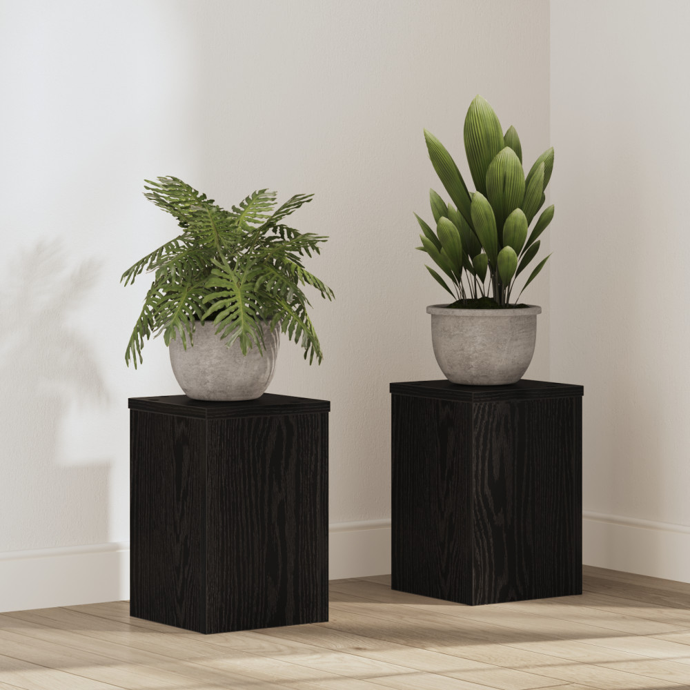 Produktbild för Växtställ 2 pcs Svart Ek 20 x 20 x 30 cm Konstruerat trä
