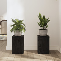 Produktbild för Växtställ 2 pcs Svart Ek 20 x 20 x 30 cm Konstruerat trä