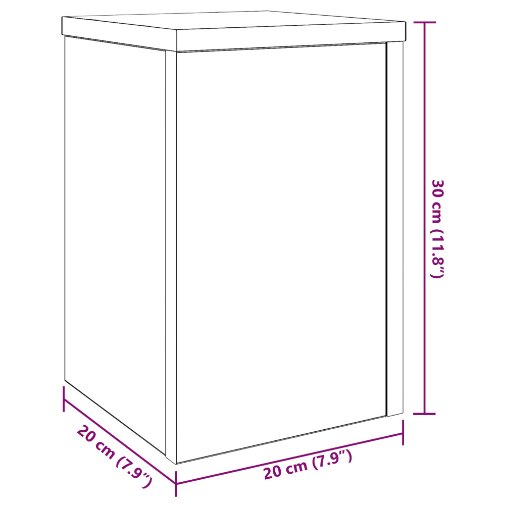 Produktbild för Växtställ 2 pcs Svart Ek 20 x 20 x 30 cm Konstruerat trä