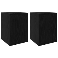 Produktbild för Växtställ 2 pcs Svart Ek 25 x 25 x 35 cm Konstruerat trä