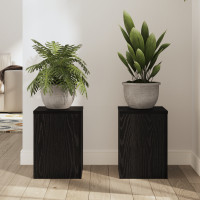 Produktbild för Växtställ 2 pcs Svart Ek 25 x 25 x 35 cm Konstruerat trä