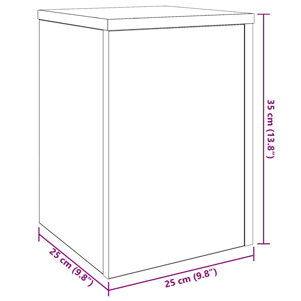Produktbild för Växtställ 2 pcs Svart Ek 25 x 25 x 35 cm Konstruerat trä