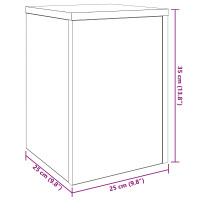 Produktbild för Växtställ 2 pcs Svart Ek 25 x 25 x 35 cm Konstruerat trä