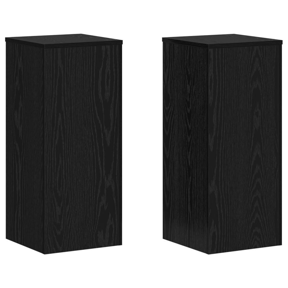 Produktbild för Växtställ 2 pcs Svart Ek 30 x 30 x 70 cm Konstruerat trä