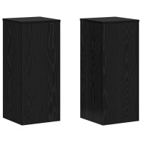 Produktbild för Växtställ 2 pcs Svart Ek 30 x 30 x 70 cm Konstruerat trä