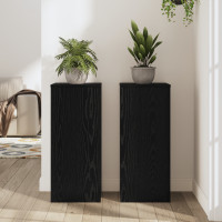 Produktbild för Växtställ 2 pcs Svart Ek 30 x 30 x 70 cm Konstruerat trä